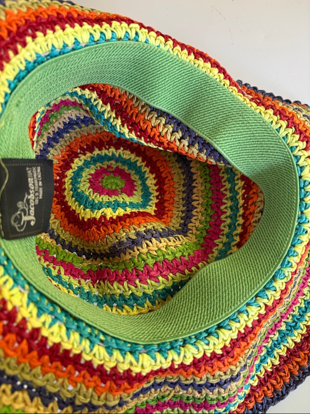 Jacobson Hat Co Colorful Striped  Floppy sun Hat One Size - Picture 8 of 8